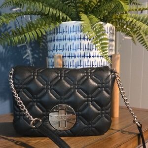 Kate Spade Black Quilted Bag with Gold Accents